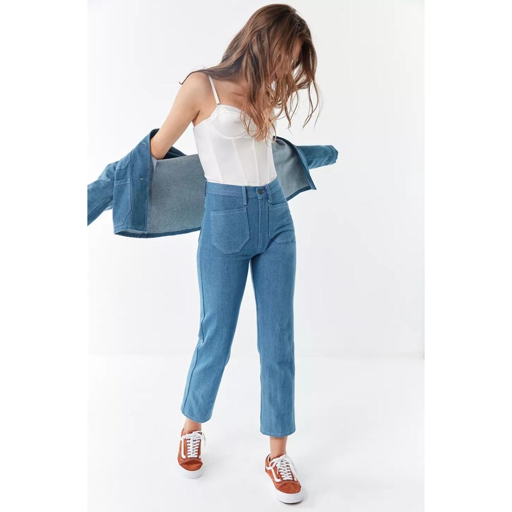 Lykke Wullf Ranch Blue Front Pocket Straight Soft Jean Pants Size Large